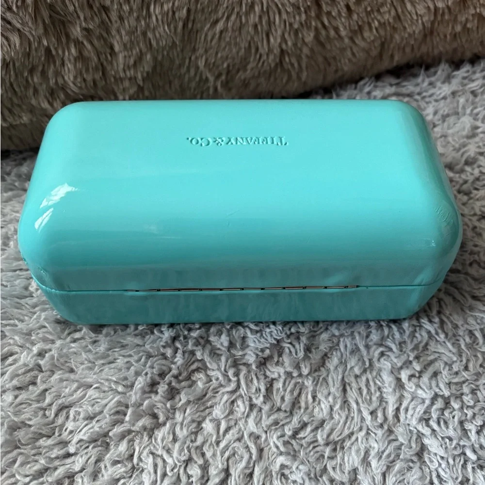 Tiffany & Co. Suede Eyewear Pouch in Beige with Tiffany Blue Accent